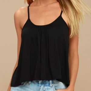 NWT Lulus Renown Black Tie-Back Tank Top